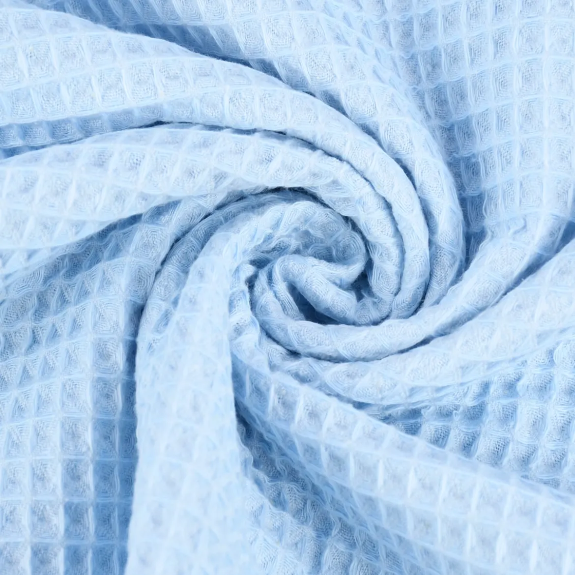 Bekleidungsstoff Waffelpique Baumwolle uni hellblau 1,50m Breite