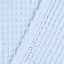 Bekleidungsstoff Waffelpique Baumwolle uni hellblau 1,50m Breite