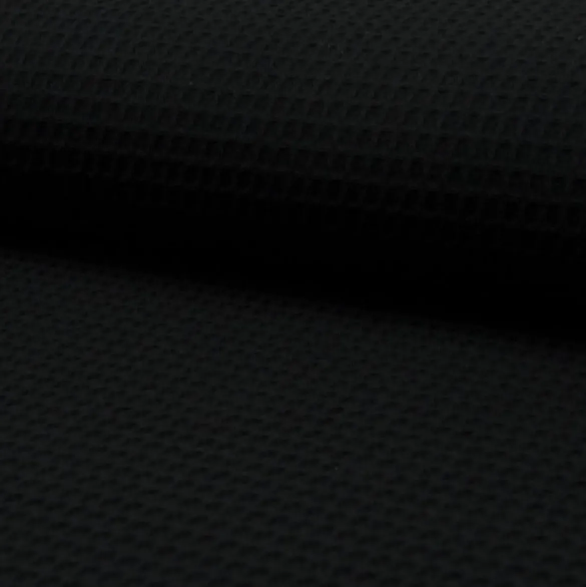Bekleidungsstoff Waffelpique Baumwolle uni schwarz 1,50m Breite