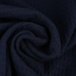 Bekleidungsstoff Waffelpique Baumwolle uni dunkelblau 1,45m Breite