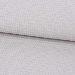 Bekleidungsstoff Waffelpique Baumwolle uni hellgrau 1,45m Breite