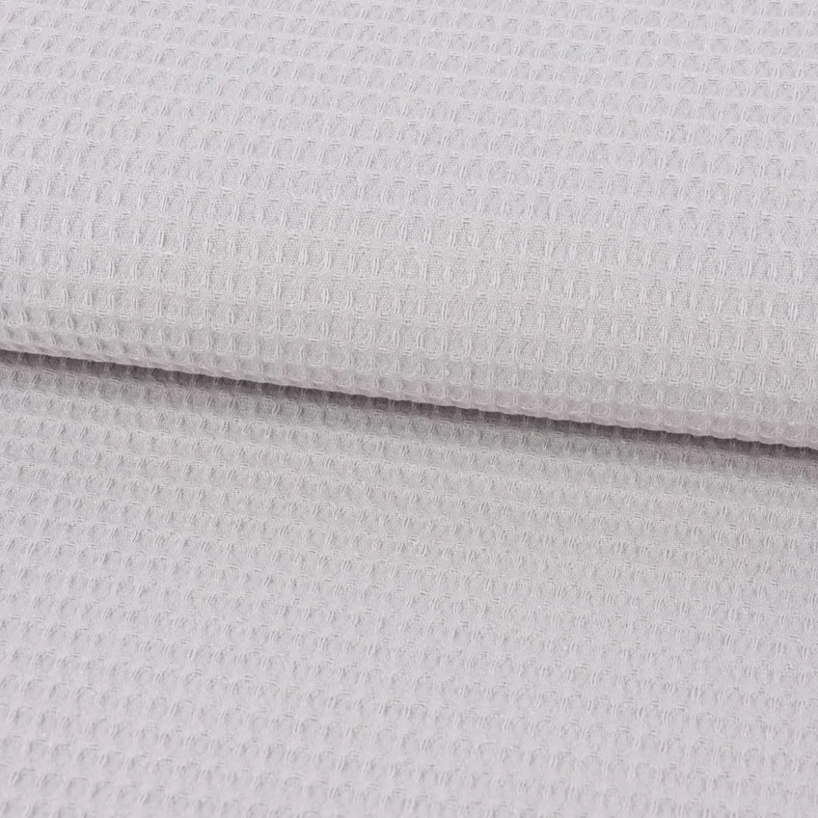 Bekleidungsstoff Waffelpique Baumwolle uni hellgrau 1,45m Breite