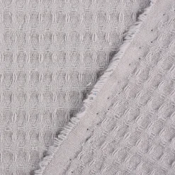 Bekleidungsstoff Waffelpique Baumwolle uni hellgrau 1,45m Breite