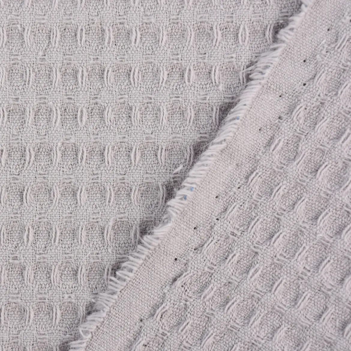 Bekleidungsstoff Waffelpique Baumwolle uni hellgrau 1,45m Breite