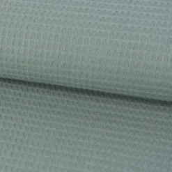 Bekleidungsstoff Waffelpique Baumwolle uni dunkel mint 1,45m Breite