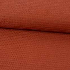 Bekleidungsstoff Waffelpique Baumwolle uni rost 1,45m Breite