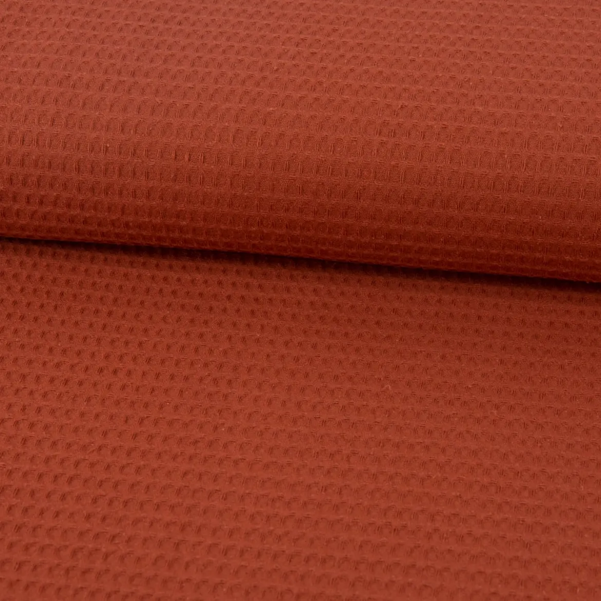 Bekleidungsstoff Waffelpique Baumwolle uni rost 1,45m Breite