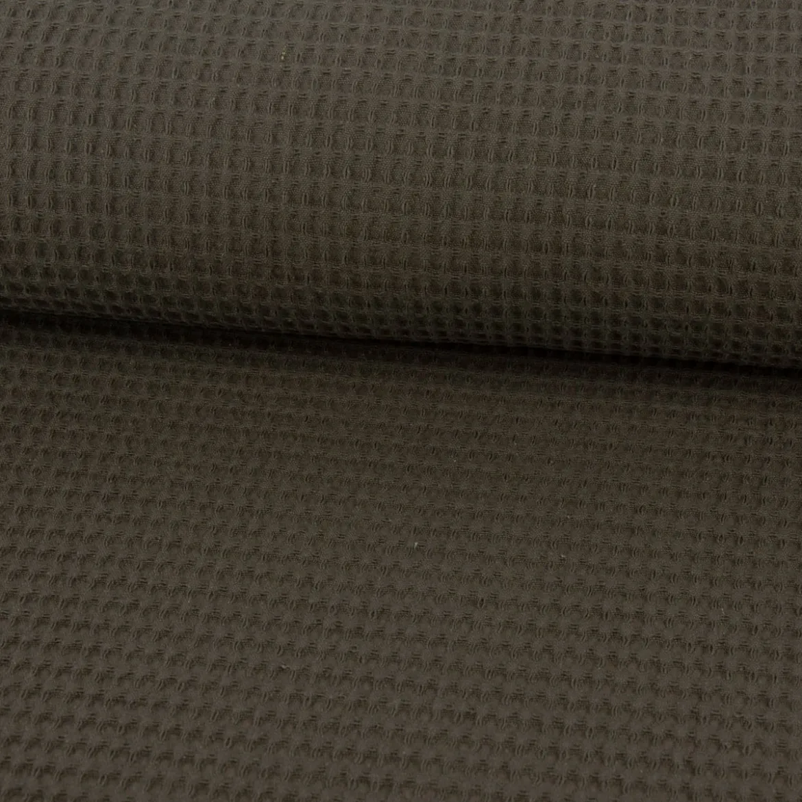 Bekleidungsstoff Waffelpique Baumwolle uni khaki 1,45m Breite
