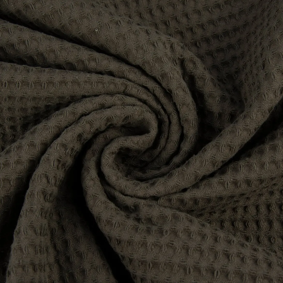 Bekleidungsstoff Waffelpique Baumwolle uni khaki 1,45m Breite