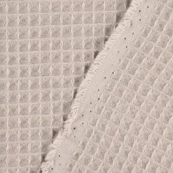 Bekleidungsstoff Waffelpique Baumwolle uni taupe 1,45m Breite