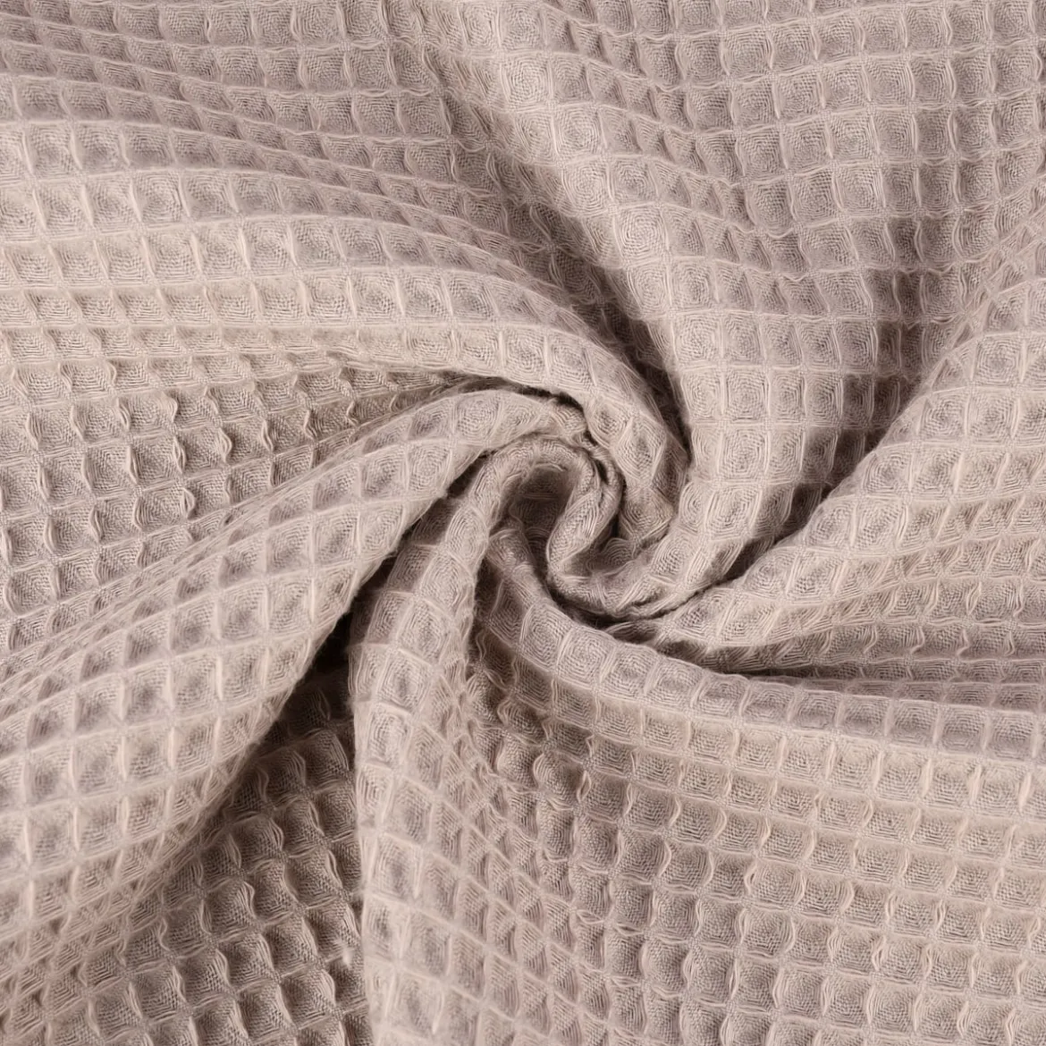 Bekleidungsstoff Waffelpique Baumwolle uni taupe 1,45m Breite