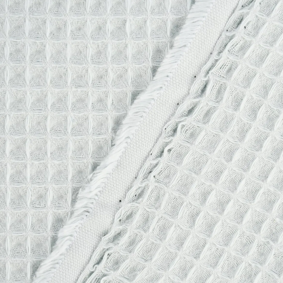 Bekleidungsstoff Waffelpique Baumwolle uni rauchmint 1,45m Breite