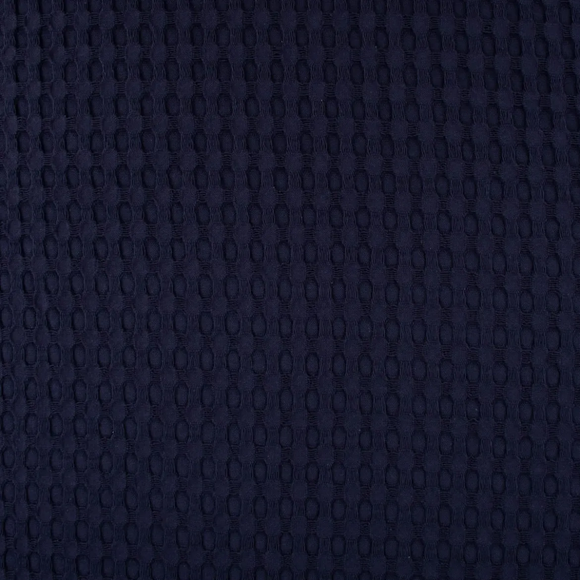 Bekleidungsstoff Waffelpique Big Waffle Baumwolle uni dunkelblau 1,45m Breite