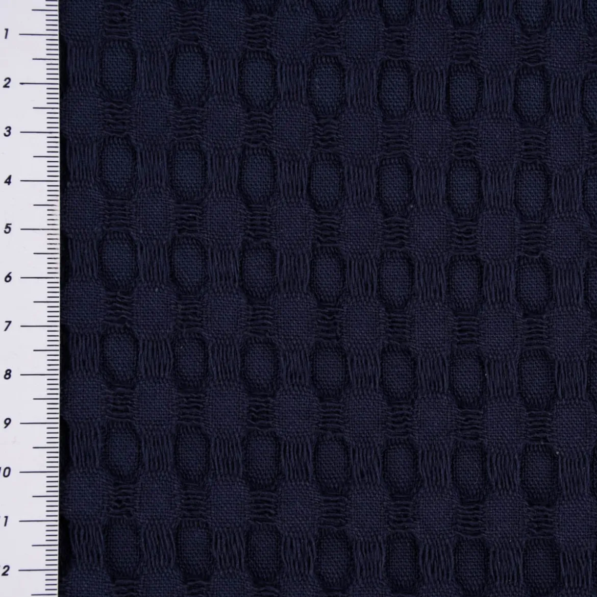 Bekleidungsstoff Waffelpique Big Waffle Baumwolle uni dunkelblau 1,45m Breite