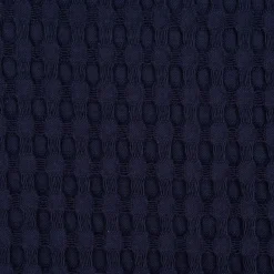 Bekleidungsstoff Waffelpique Big Waffle Baumwolle uni dunkelblau 1,45m Breite