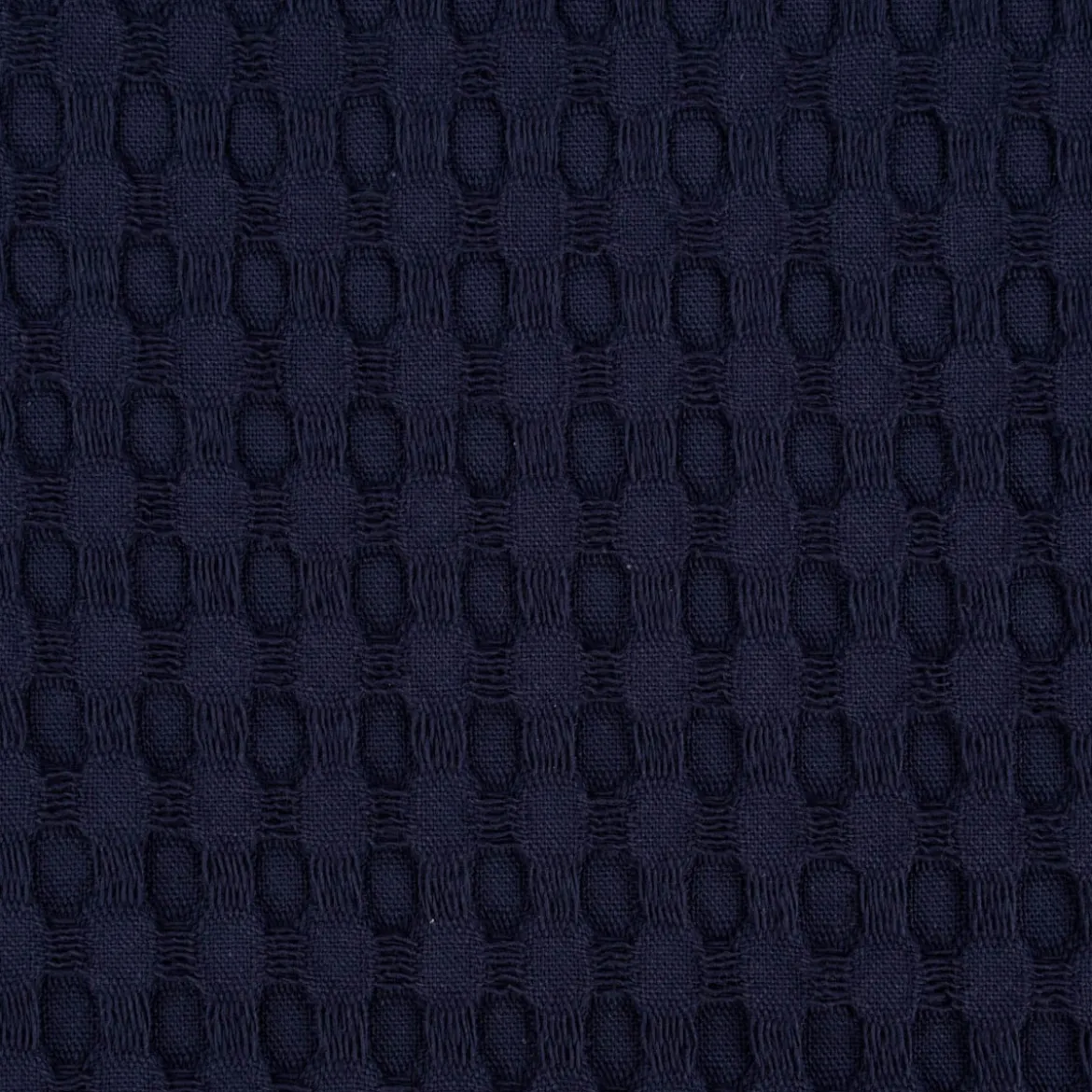 Bekleidungsstoff Waffelpique Big Waffle Baumwolle uni dunkelblau 1,45m Breite