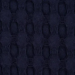 Bekleidungsstoff Waffelpique Big Waffle Baumwolle uni dunkelblau 1,45m Breite