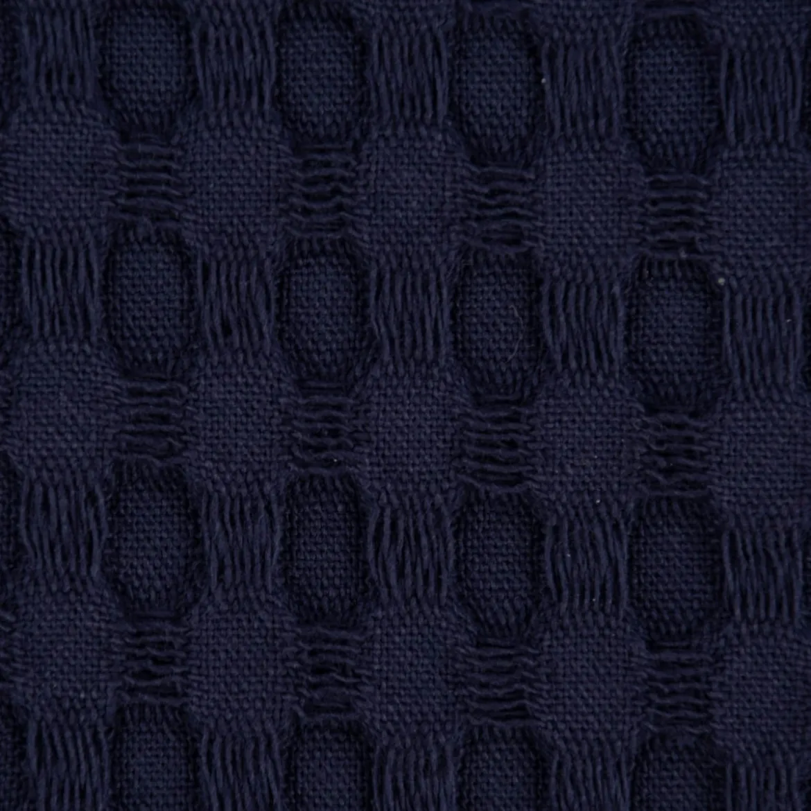 Bekleidungsstoff Waffelpique Big Waffle Baumwolle uni dunkelblau 1,45m Breite