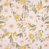 Bekleidungsstoff Waffelpique Digitaldruck Blumen Blätter weiß rosa senf grün 1,45m Breite