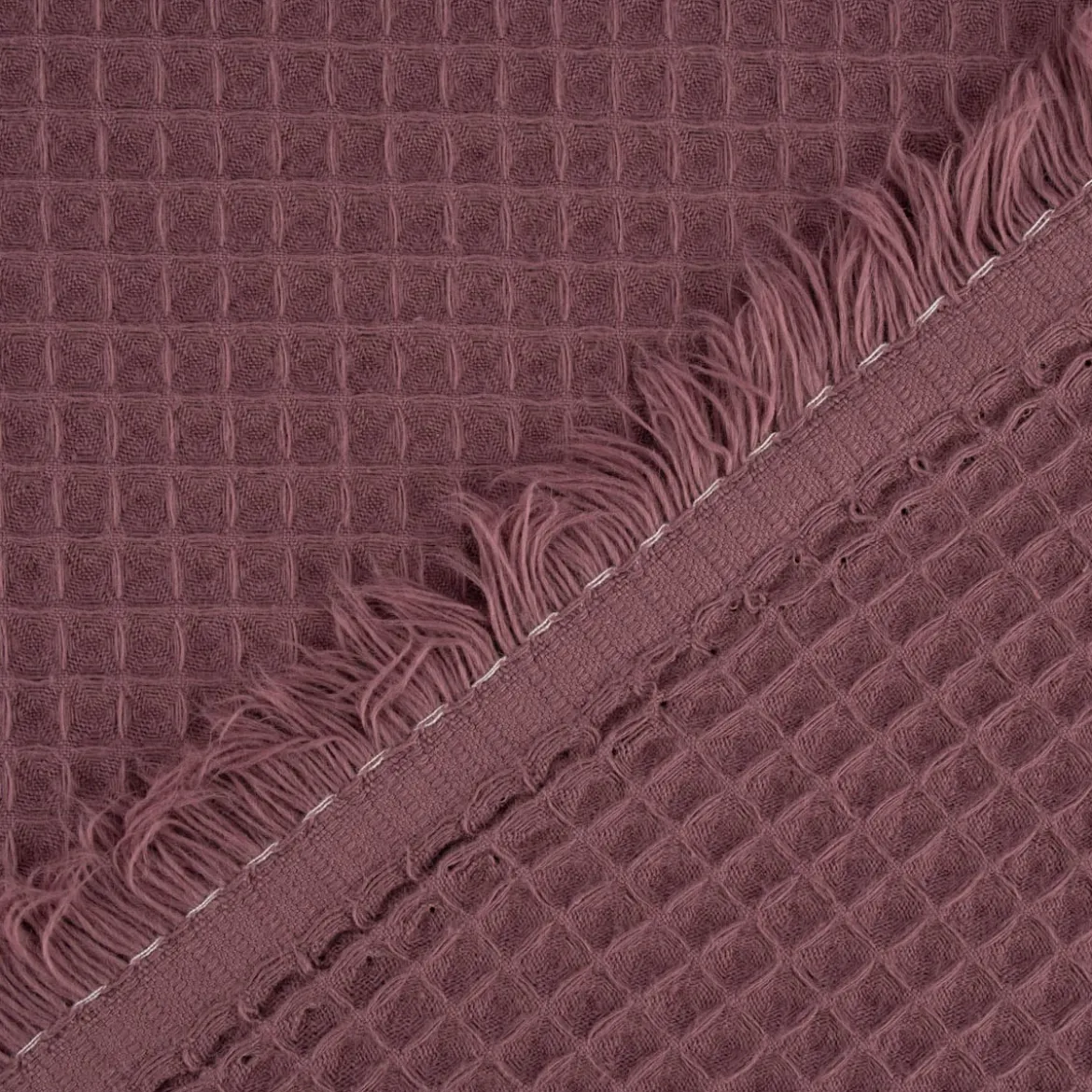 Bekleidungsstoff Waffelpique Waffelstoff Baumwolle uni mauve 1,45m Breite