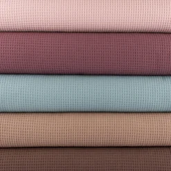 Bekleidungsstoff Waffelpique Waffelstoff Baumwolle uni mauve 1,45m Breite