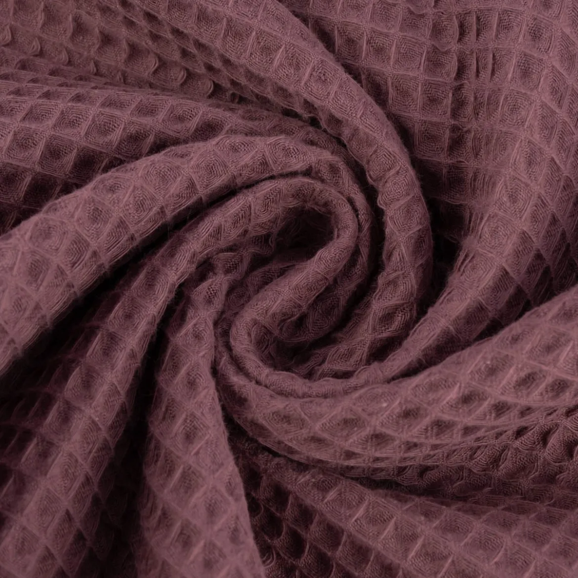 Bekleidungsstoff Waffelpique Waffelstoff Baumwolle uni mauve 1,45m Breite