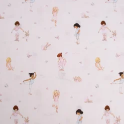 Belle & Boo Bio Baumwollstoff Popeline Ballet creme rosa hellblau 1,46m Breite