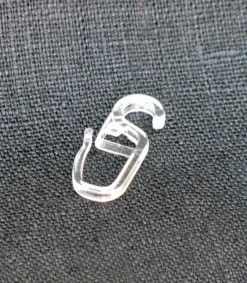 Überklipshaken, Plastik, Klipsöse 6mm, glasklar, 12er Pack 28mm Länge