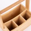 Besteckhalter mit Griff 4 Fächer Bambus natur 14x20,5x23cm