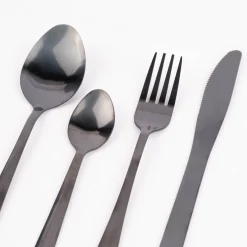 Besteck-Set Dinnerbesteck anthrazit 16teilig