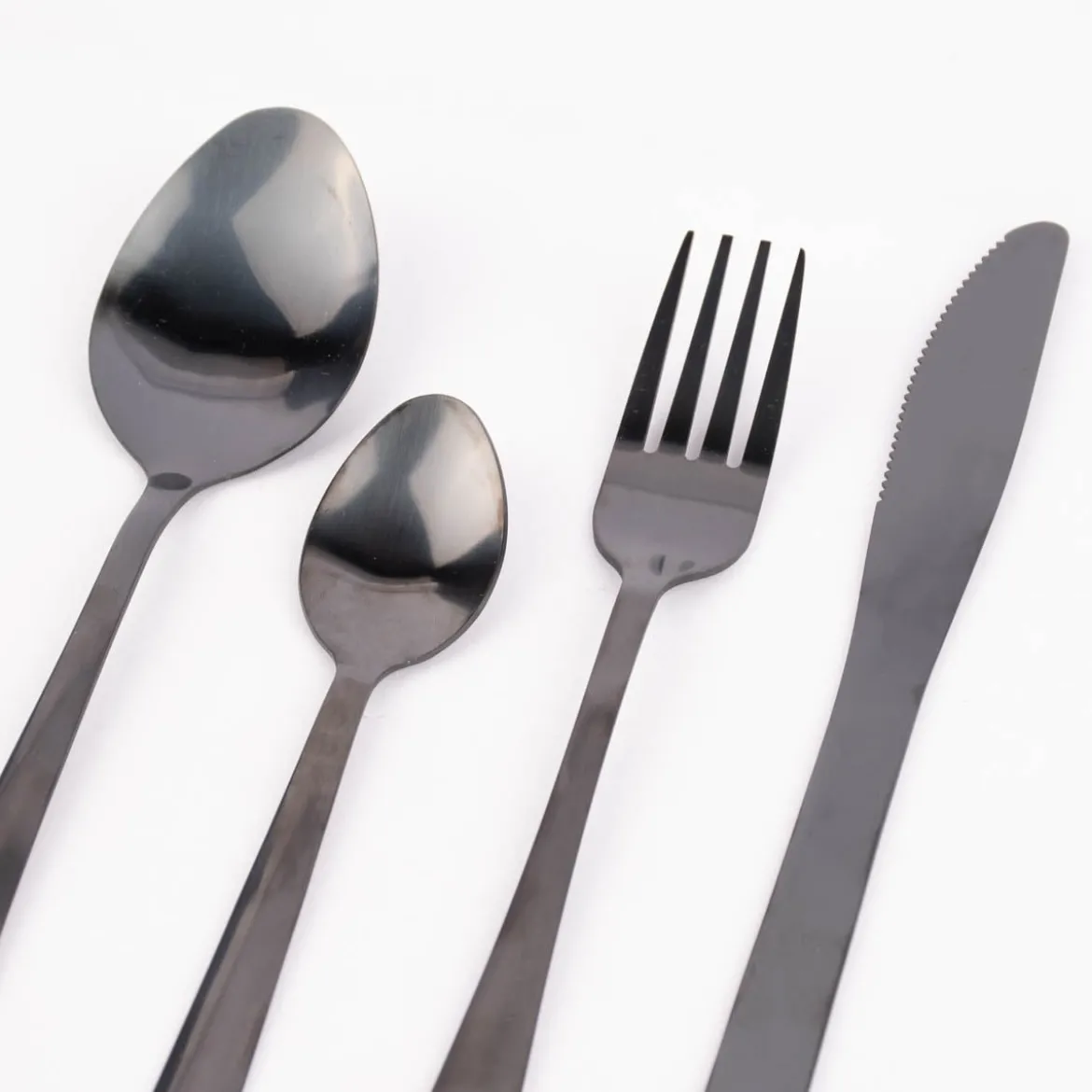 Besteck-Set Dinnerbesteck anthrazit 16teilig