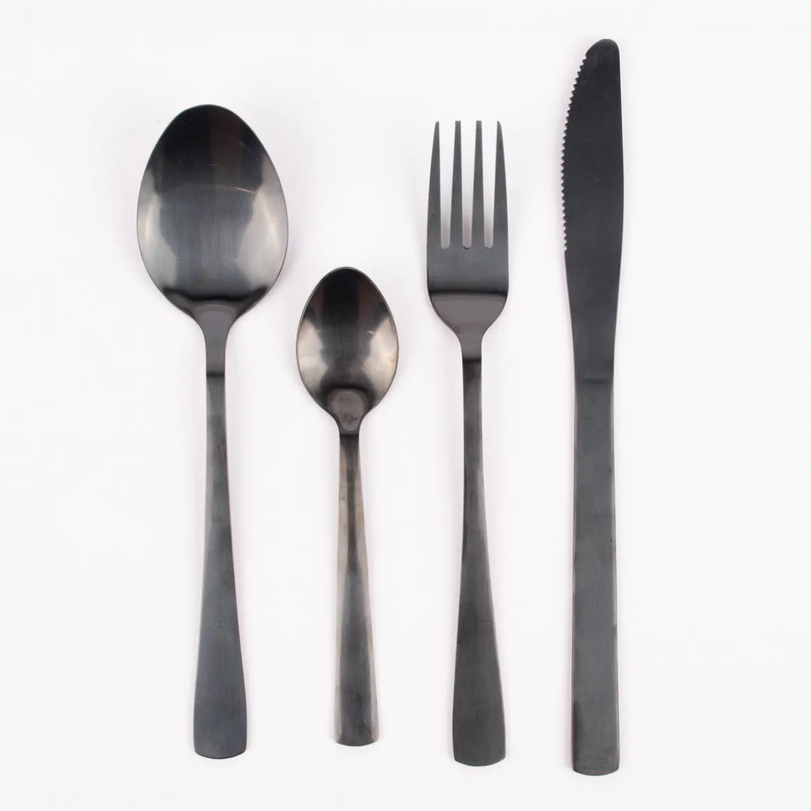 Besteck-Set Dinnerbesteck anthrazit 16teilig