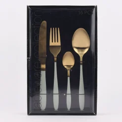 Besteck-Set Pastell Duo goldfarbig lachs mint oder grau goldfarbig 16teilig
