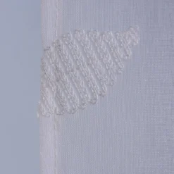 Bestickte Ösengardine Ösenvorhang mit gestickten Blätterranken weiß 140x245cm