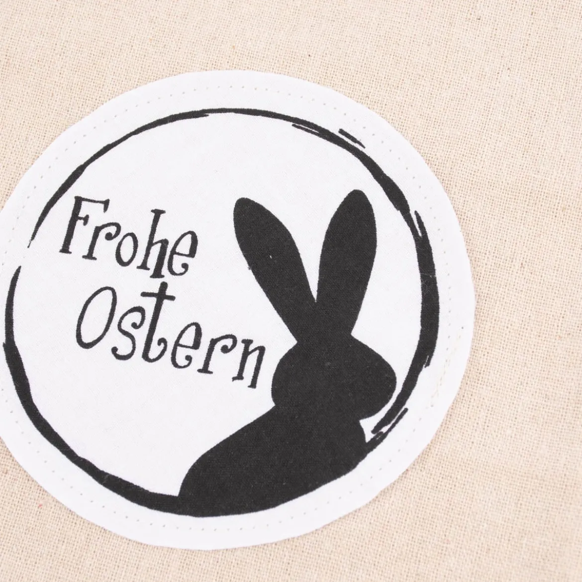 Beutel mit Kordelzug Ostern natur weiß schwarz 19,5x29cm verschiedene Motive