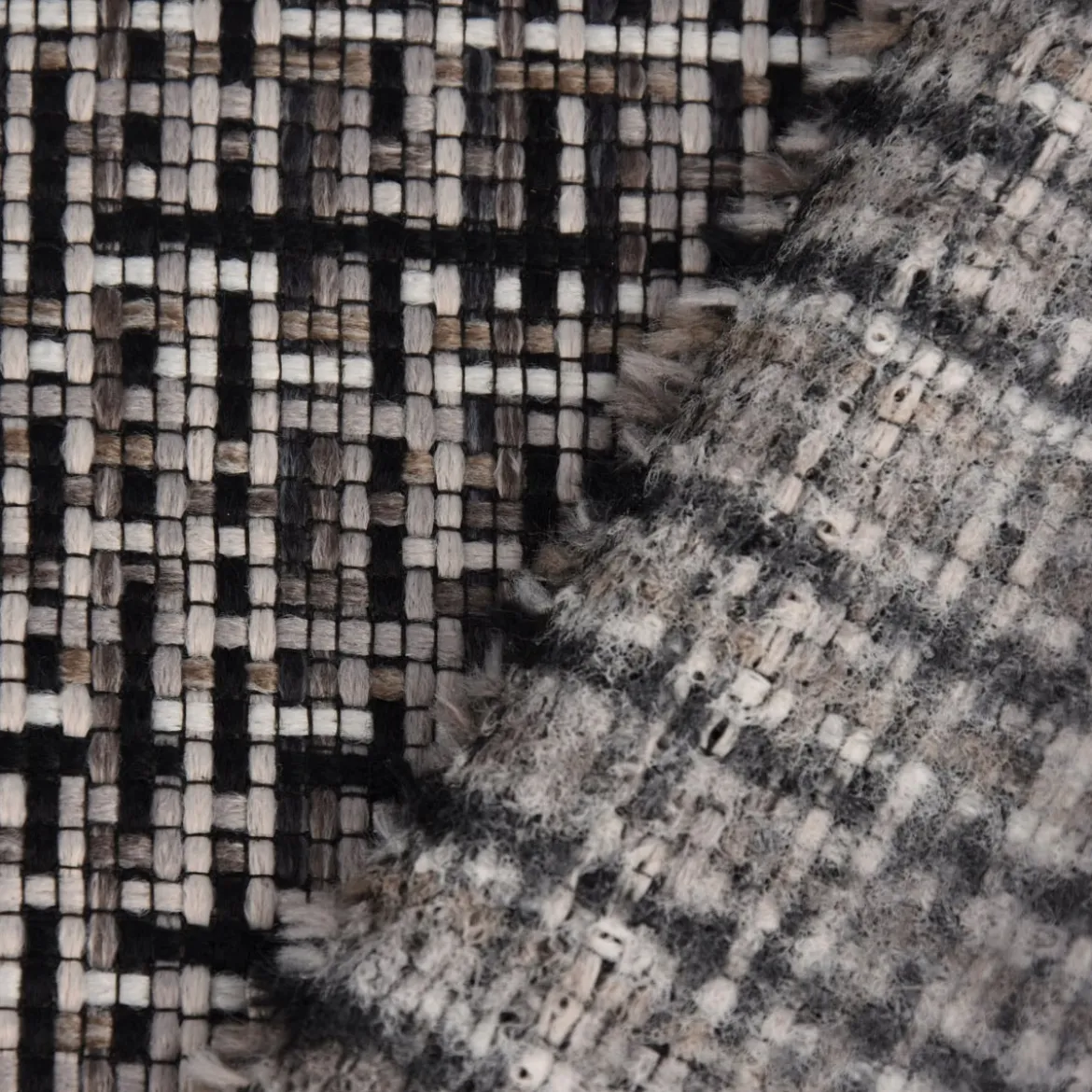 Bezugsstoff Möbelstoff Polsterstoff Mosaico grau schwarz 140cm breit