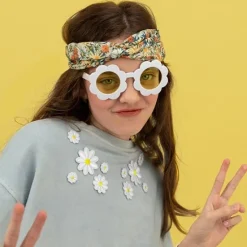 Bügelmotiv Set Gänseblümchen Blume 10 Stück weiß gelb verschiedene Größen