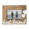 Bilderrahmen Holz natur weiß BEST FRIEND mit Herz Anhänger 20x16cm