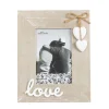 Bilderrahmen Holz natur weiß LOVE mit Herz Anhänger 19x24cm