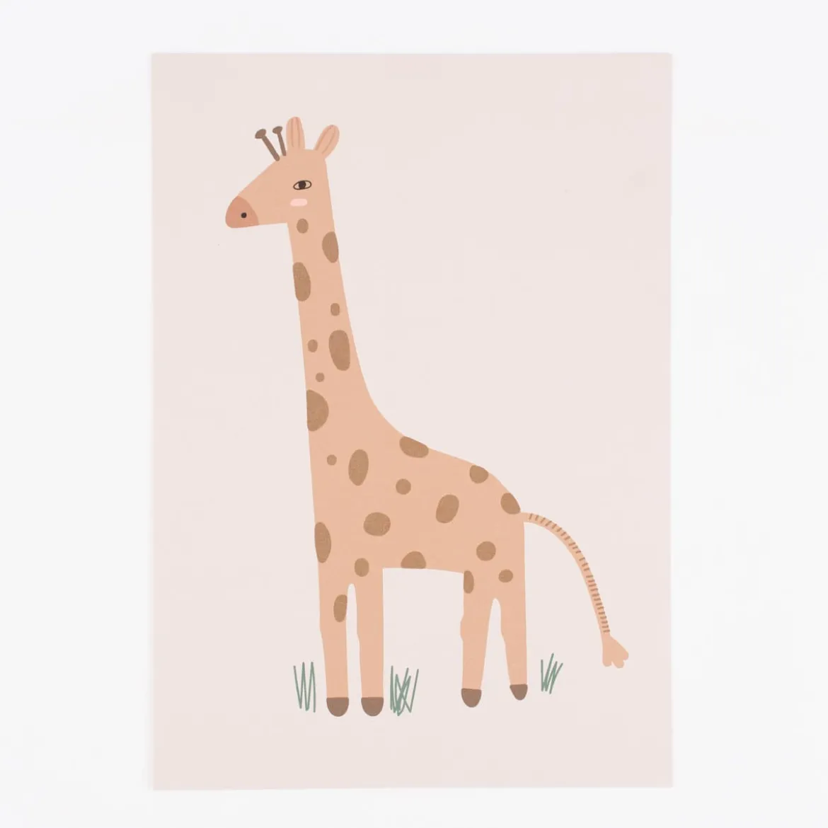 Bild Giraffe Papier beige braun grün A4 30x21cm