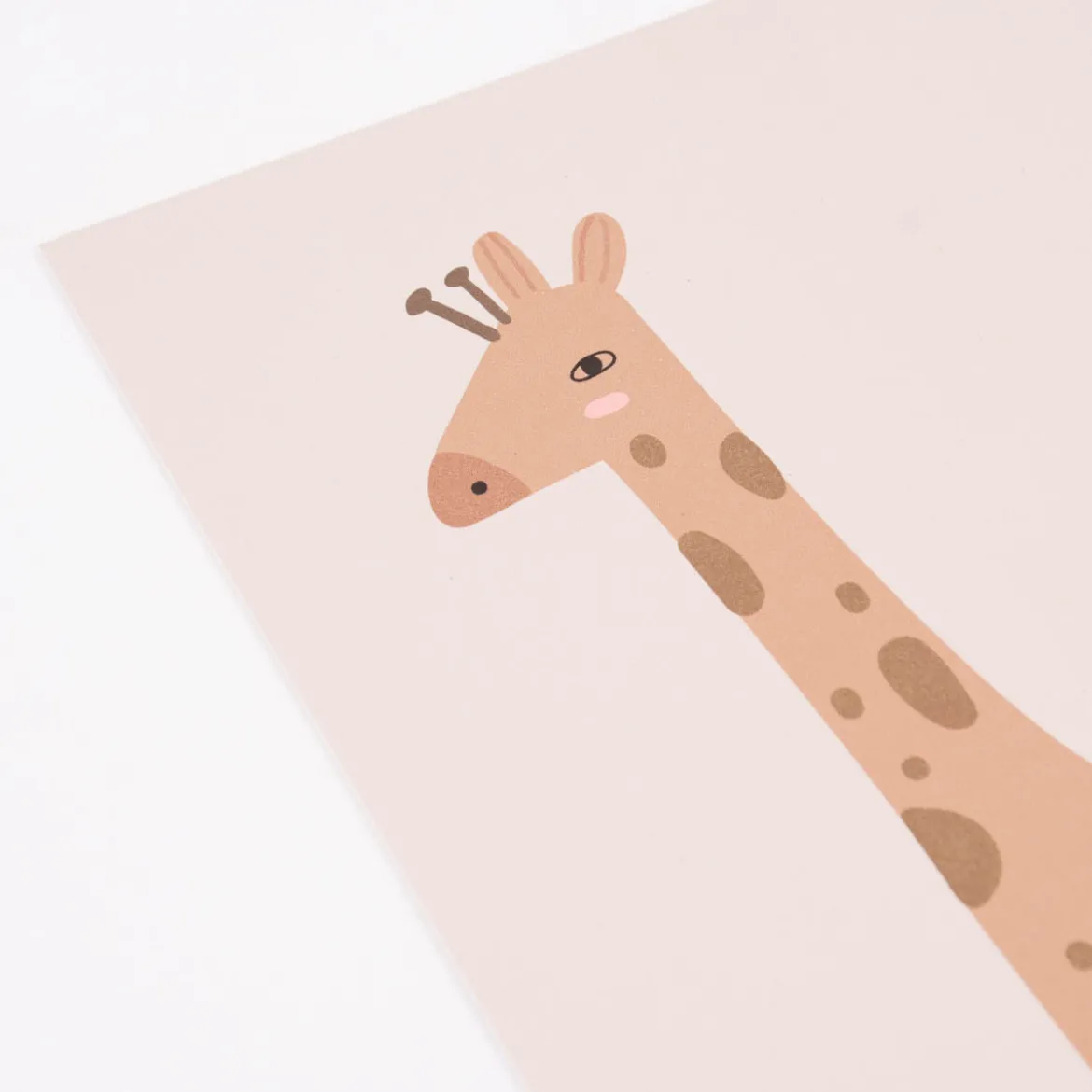 Bild Giraffe Papier beige braun grün A4 30x21cm