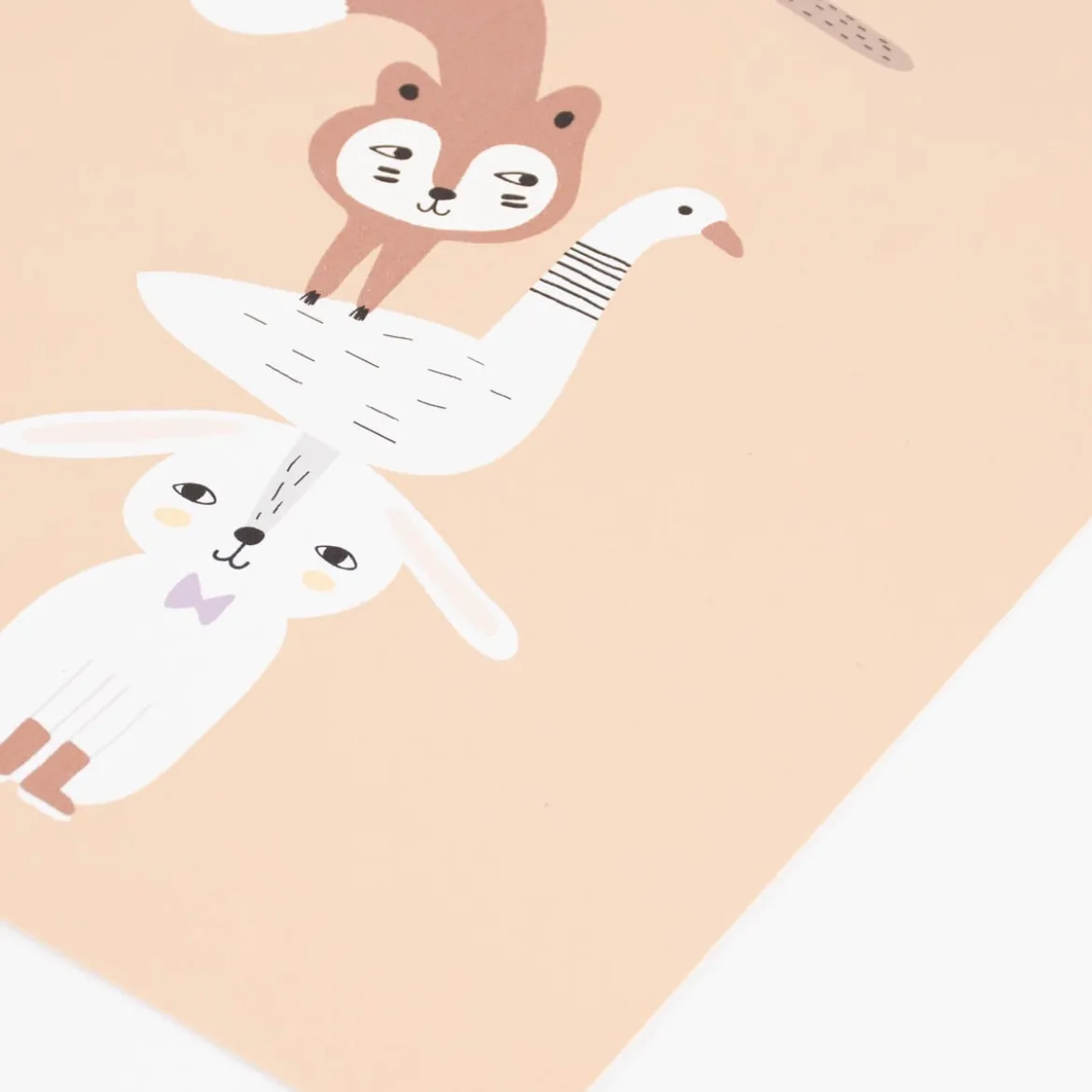 Bild Tiere Papier hellbraun weiß braun A4 30x21cm