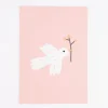 Bild Vogel Zweig Papier rosa weiß schwarz A4 30x21cm