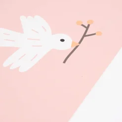 Bild Vogel Zweig Papier rosa weiß schwarz A4 30x21cm