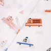 Bio Baumwollstoff Popeline Organic Kinderstoff Car Fire Feuerwehr Polizei Krankenwagen blau 1,50m Breite