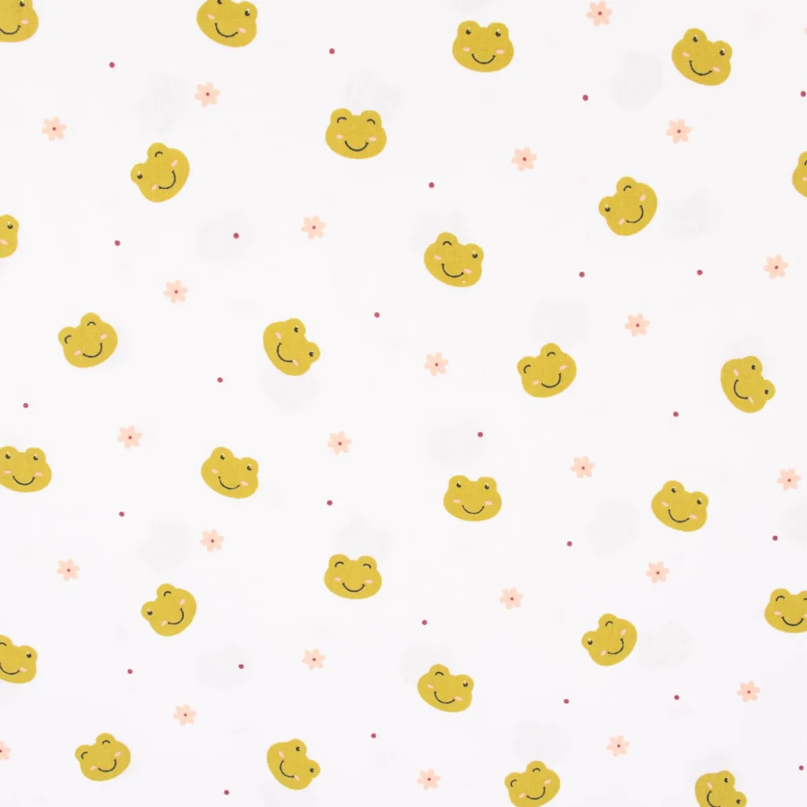 Bio Baumwollstoff Popeline Organic Kinderstoff Frogs Frösche weiß grün 1,50m Breite