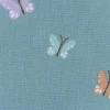 Bio Baumwollstoff Popeline Organic Kinderstoff Schmetterlinge blau 1,4m Breite
