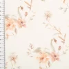 Bio French Terry Baumwollstoff Schwäne Blumen wollweiß rosa 145cm