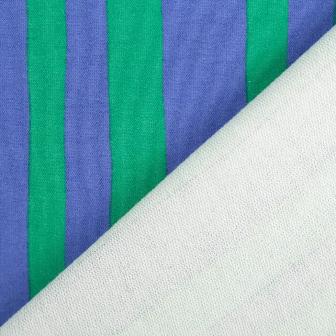 Bio French Terry Sommersweat Streifen Jennifer Bouron blau grün 1,45m Breite