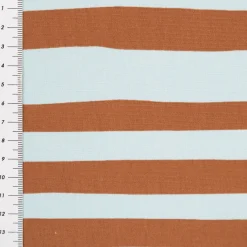Bio French Terry Sommersweat Streifen Jennifer Bouron blau braun 1,45m Breite
